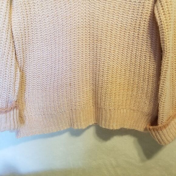 JOIE M Sweater Nebi Marled Alpaca Wool Blend Pink V-Neck Oversized Chunky Preppy - Picture 3 of 8